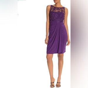 MARINA Rich Purple Lace Gown